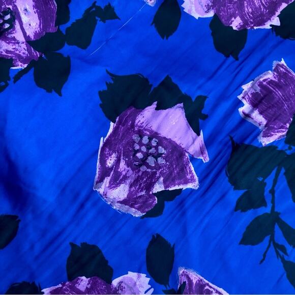 PAIGE Camisole Cowl Drape Neck Sleeveless Satin Floral Print Blue Purple M NWT - Picture 11 of 12